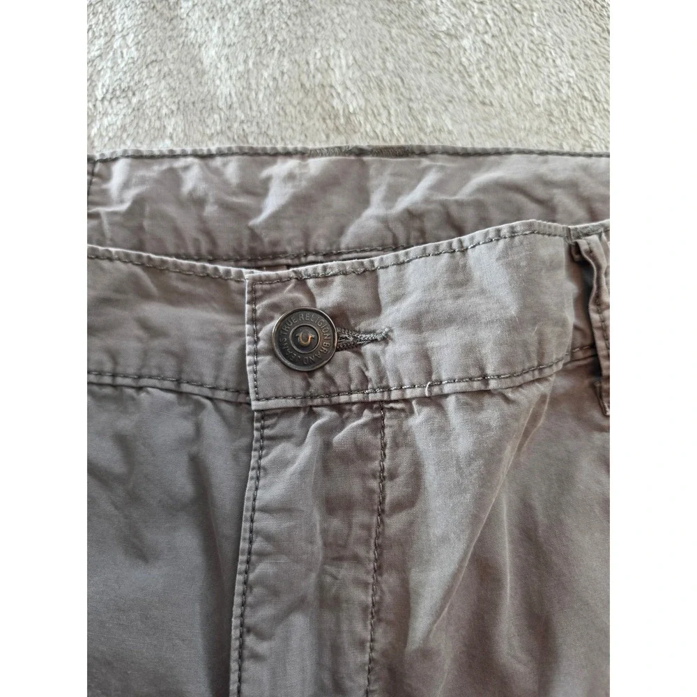 True Religion Mens Gray Cargo Tactical Pants Size 38 Straight Leg
